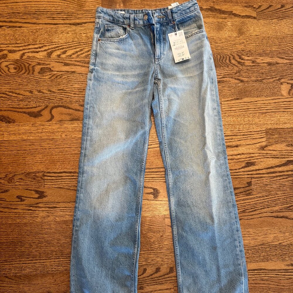 TRF MID-RISE WIDE LEG JEANS